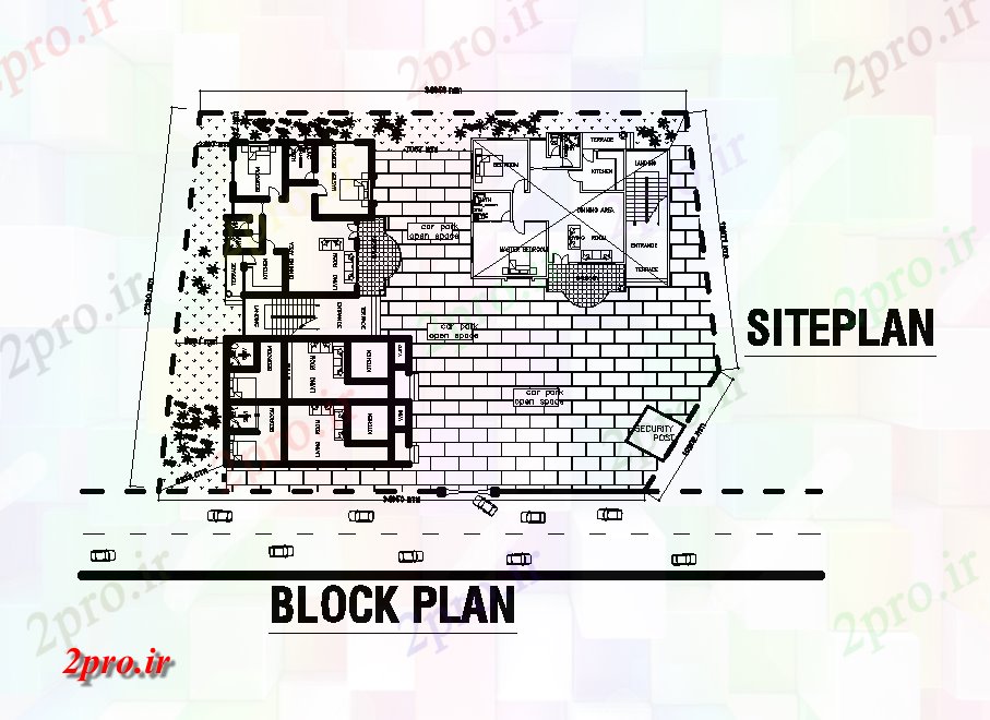 دانلود نقشه مسکونی  ، ویلایی ، آپارتمان  طرحی سایت از طرحی آپارتمان   23x14m   (کد168170)