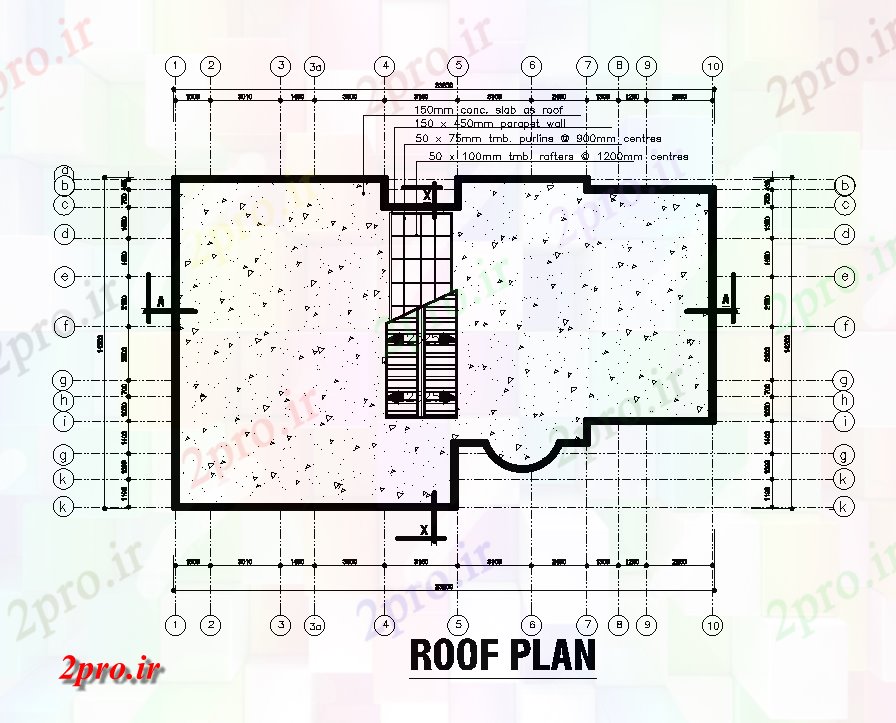 دانلود نقشه مسکونی  ، ویلایی ، آپارتمان  طرحی سقف طرحی آپارتمان   23x14m   (کد168175)