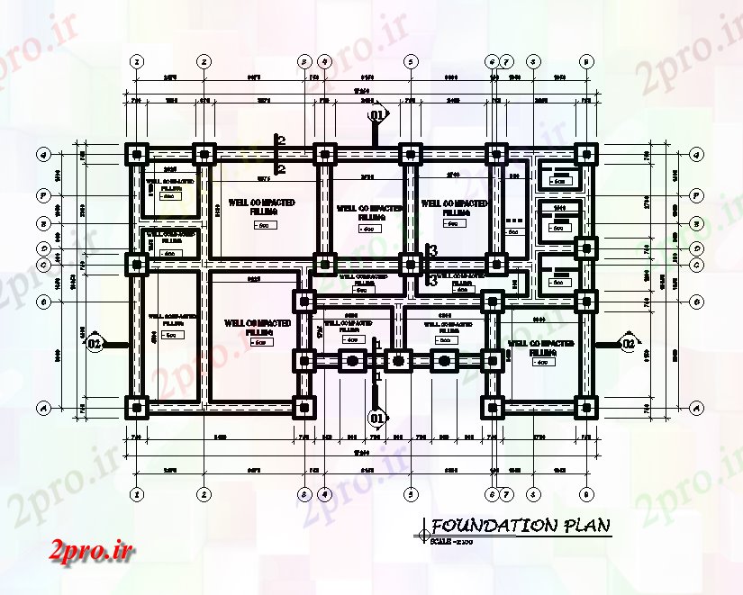 دانلود نقشه مسکونی  ، ویلایی ، آپارتمان  طرحی بنیاد از طرحی خانه 17x10m   (کد168205)