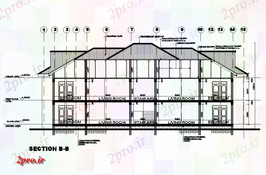 دانلود نقشه مسکونی  ، ویلایی ، آپارتمان  سمت چپ  بخش از 25x13m طرحی خانه دوقلو   (کد168222)