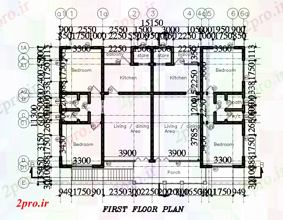 دانلود نقشه مسکونی ، ویلایی ، آپارتمان x10m اولین طرحی خانه طبقه 11 در 15 متر (کد168284)