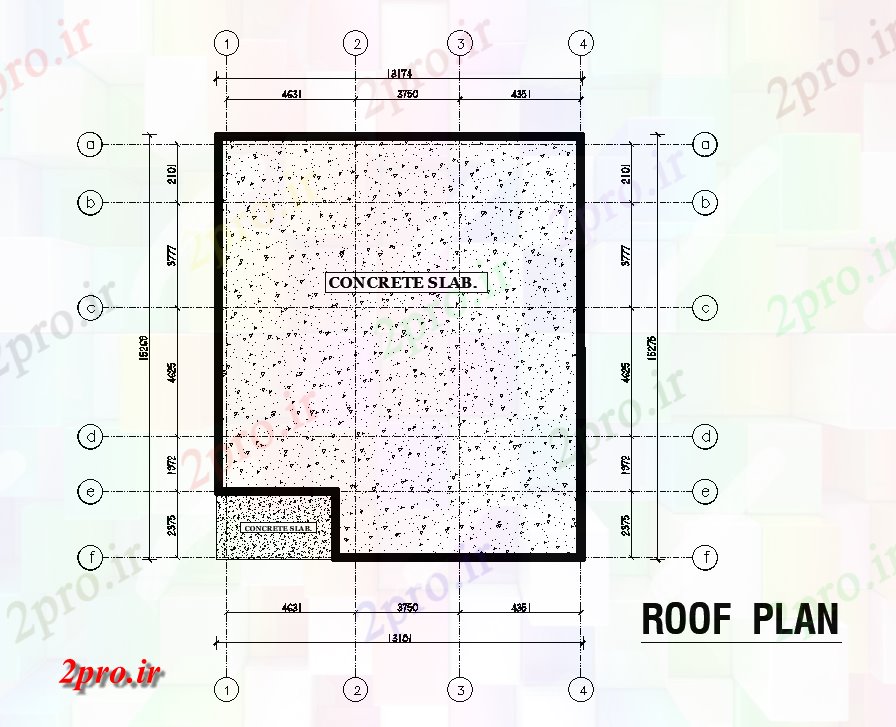 دانلود نقشه مسکونی ، ویلایی ، آپارتمان طرحی سقف طرحی خانه 15x17m 13 در 15 متر (کد168304)