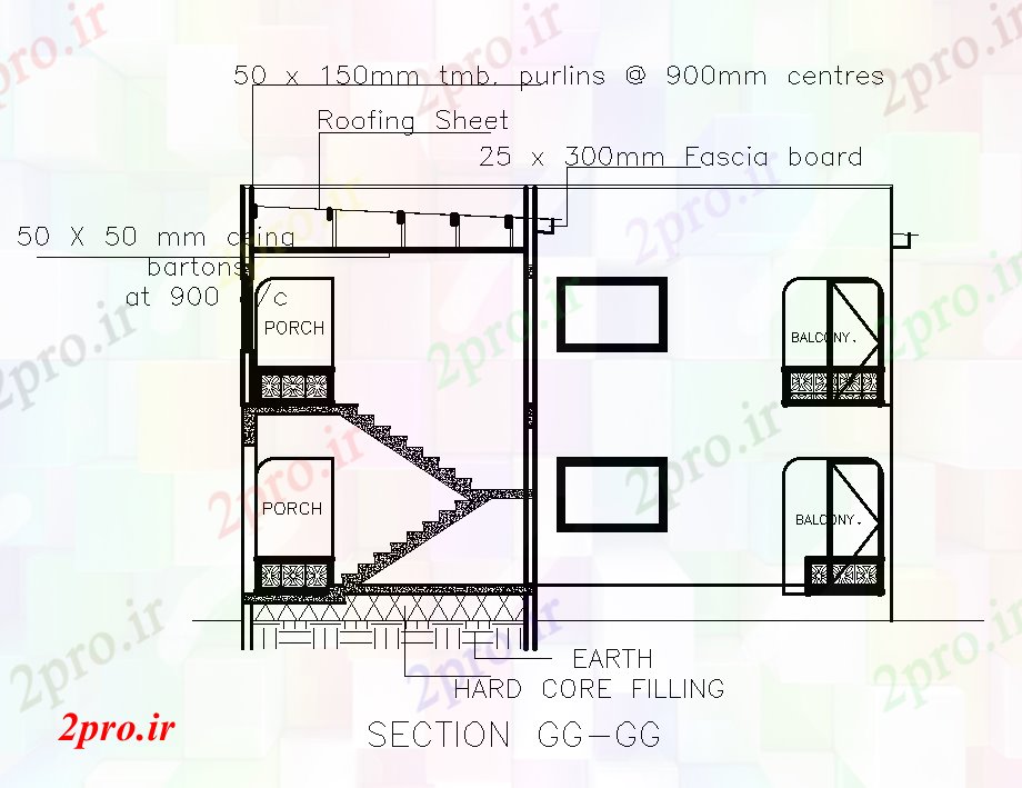دانلود نقشه مسکونی  ، ویلایی ، آپارتمان   بخش از طبقه همکف طرحی خانه دوقلو 17x11m   (کد168325)