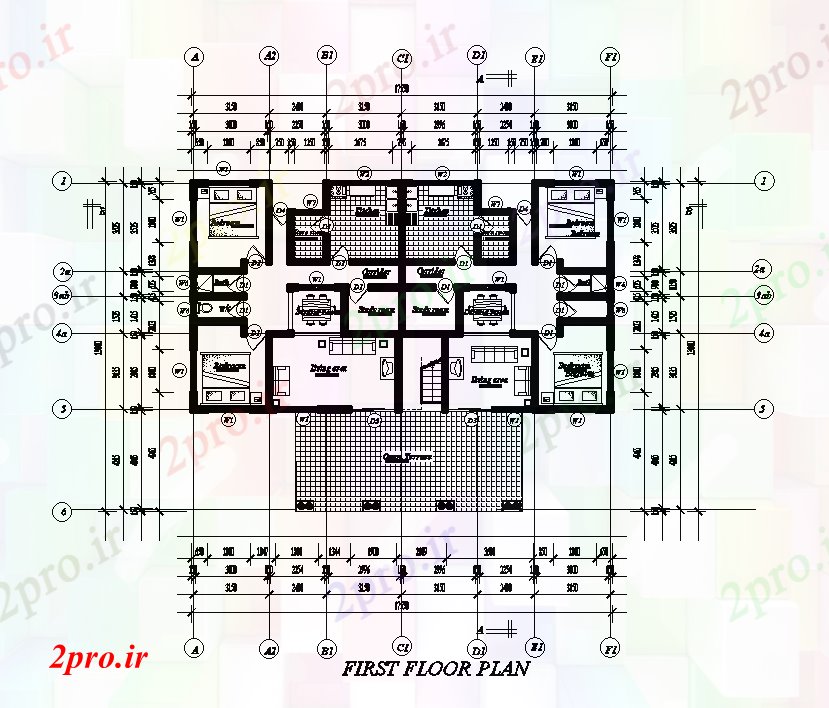 دانلود نقشه مسکونی  ، ویلایی ، آپارتمان  x14m اولین طرحی خانه طبقه   (کد168330)
