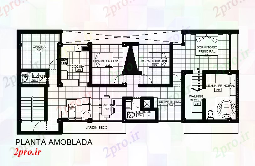 دانلود نقشه مسکونی ، ویلایی ، آپارتمان X20 متر خانه طرحی طبقه اتوکد 8 در 19 متر (کد168404)
