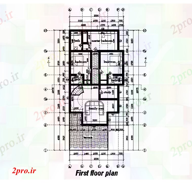 دانلود نقشه مسکونی ، ویلایی ، آپارتمان x19m طرحی خانه طبقه اول 8 در 12 متر (کد168456)