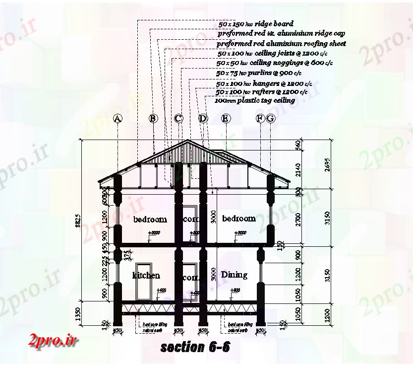 دانلود نقشه مسکونی  ، ویلایی ، آپارتمان  چپ  بخش جانبی طرحی خانه 8x19m   (کد168463)