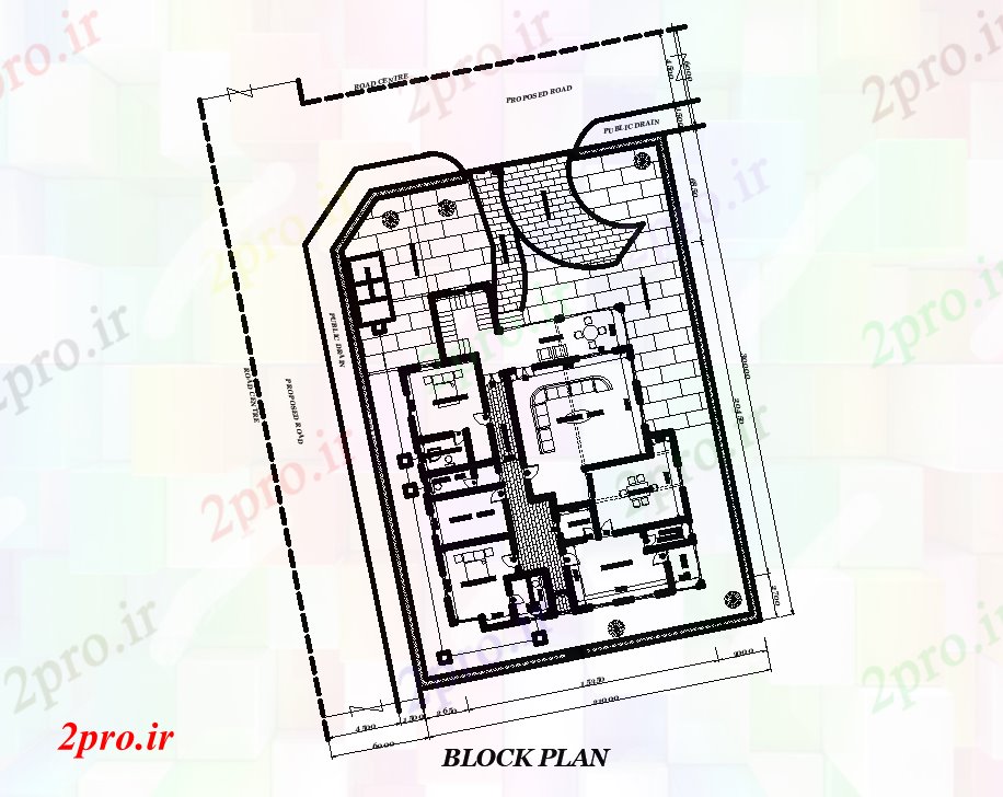 دانلود نقشه مسکونی ، ویلایی ، آپارتمان سایت طرحی و خانه طرحی 15x30m 7 در 10 متر (کد168521)