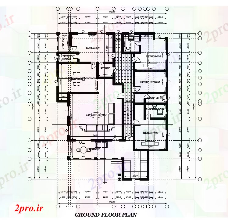 دانلود نقشه مسکونی ، ویلایی ، آپارتمان x21m زمین طرحی خانه طبقه 15 در 20 متر (کد168526)