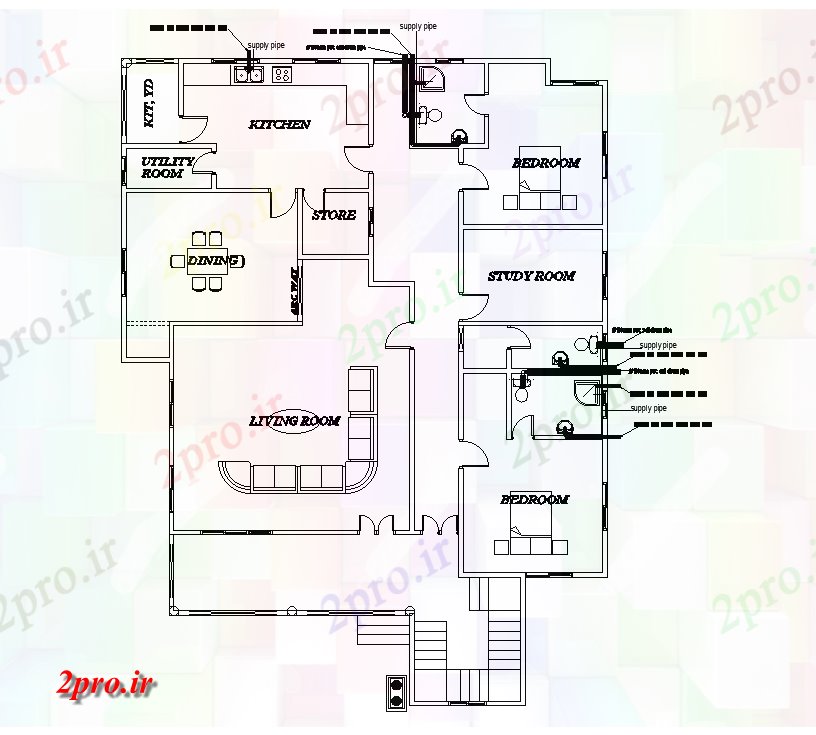 دانلود نقشه مسکونی ، ویلایی ، آپارتمان جزئیات اتاق 15x21m زمین طرحی خانه طبقه 15 در 20 متر (کد168528)