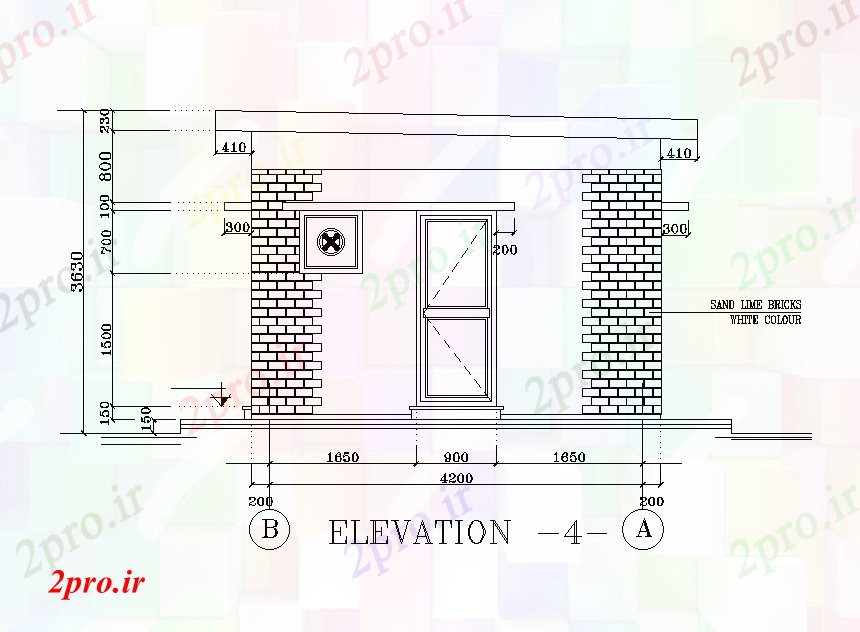 دانلود نقشه طراحی جزئیات ساختار نما پشت کار آجر ساختمان اتاق نگهبانی   (کد168562)