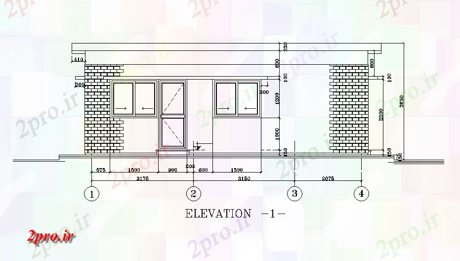 دانلود نقشه جزئیات ساخت و ساز جزئیات موج نو طراحی از اتاق نگهبانی   (کد168565)