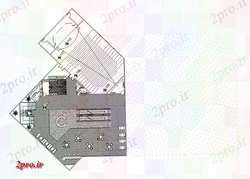 دانلود نقشه هایپر مارکت - مرکز خرید - فروشگاه مجتمع خرید طرحی طبقه سوم 8 در 13 متر (کد168588)