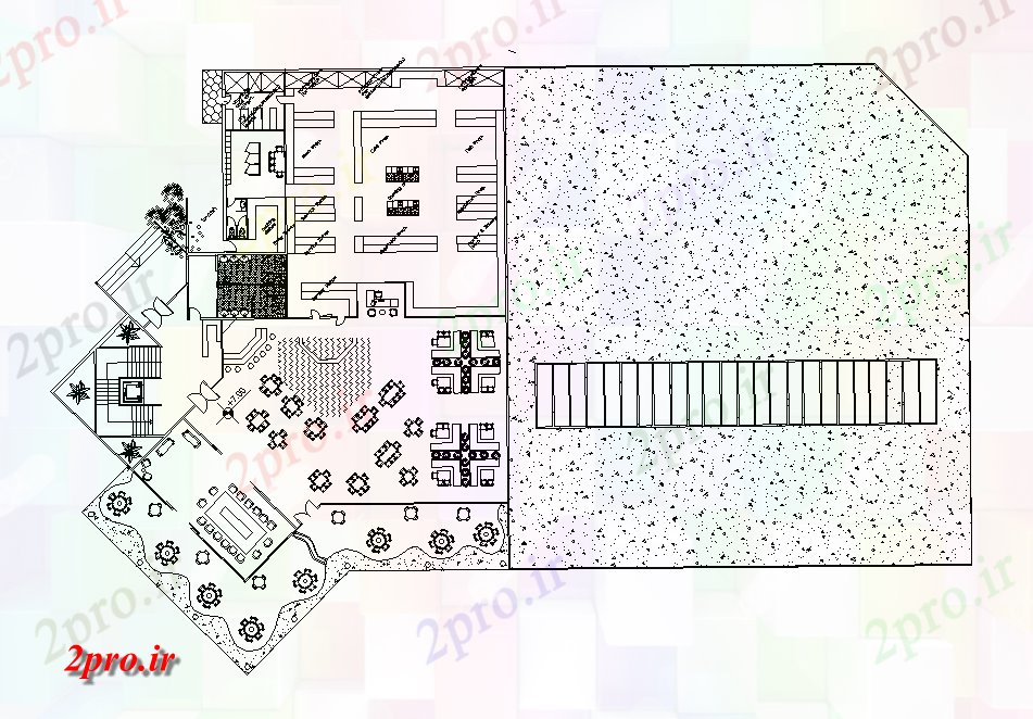 دانلود نقشه هایپر مارکت - مرکز خرید - فروشگاه خرید برای اولین بار طرحی طبقه پیچیده 8 در 9 متر (کد168589)