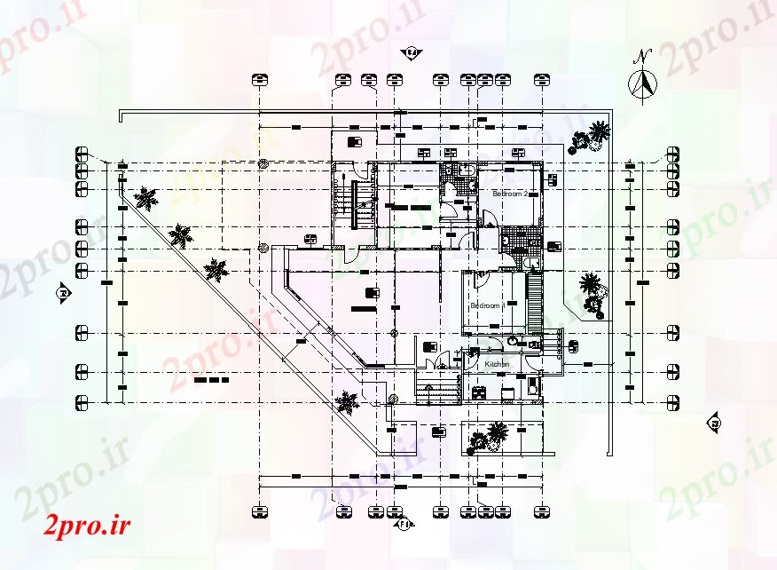 دانلود نقشه مسکونی  ، ویلایی ، آپارتمان  طرحی طبقه همکف آپارتمان   16x14m   (کد168602)