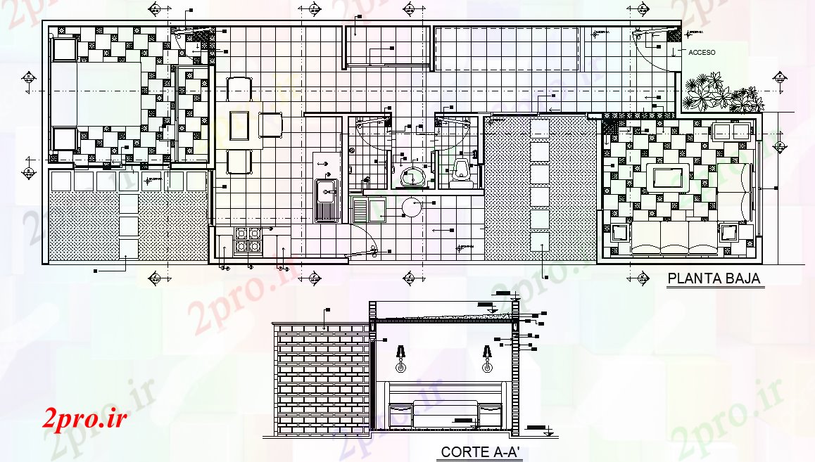 دانلود نقشه مسکونی ، ویلایی ، آپارتمان اتوکد طراحی دارای جزئیات از اتمام خانه T 5 در 15 متر (کد168633)