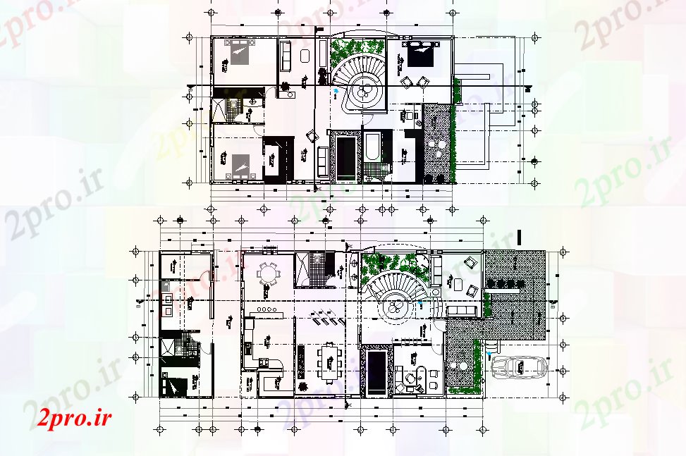 دانلود نقشه مسکونی ، ویلایی ، آپارتمان طرحی خانه 11x24m 11 در 21 متر (کد168636)