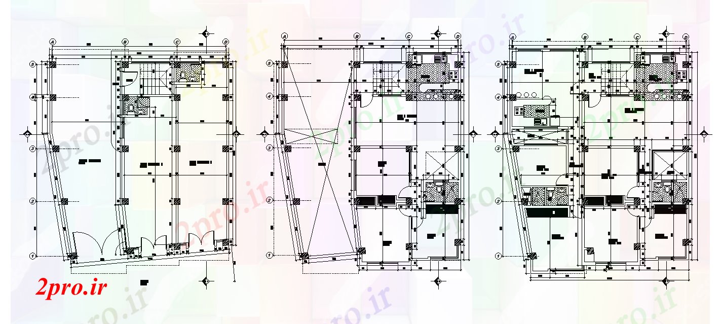 دانلود نقشه مسکونی  ، ویلایی ، آپارتمان  x12m طرحی خانه معماری   (کد168647)