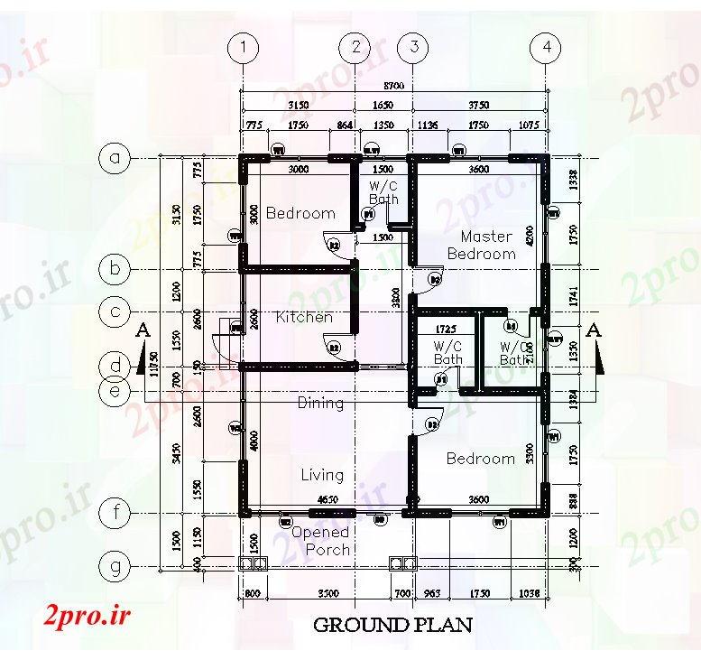 دانلود نقشه مسکونی  ، ویلایی ، آپارتمان  x11m طرحی خانه طبقه همکف   (کد168664)