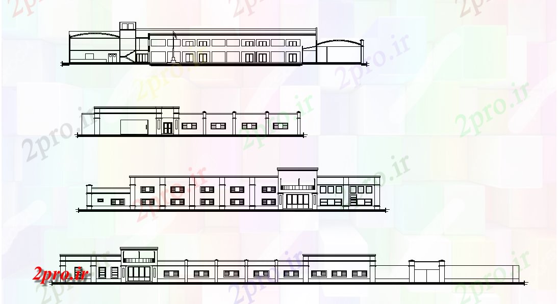 دانلود نقشه دانشگاه ، آموزشکده ، مدرسه ، هنرستان ، خوابگاه -  تجارت ساختمان مدرسه نما   (کد168706)