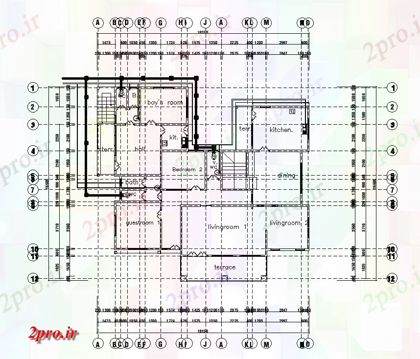 دانلود نقشه جزئیات لوله کشی لوله کشی طرحی طبقه همکف طرحی خانه 18x17m  اتوکد  (کد168798)