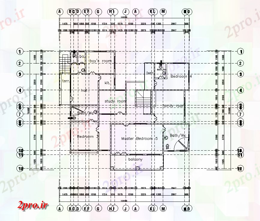 دانلود نقشه جزئیات لوله کشی لوله کشی طرحی از 18x17m اولین طرحی خانه طبقه   (کد168799)