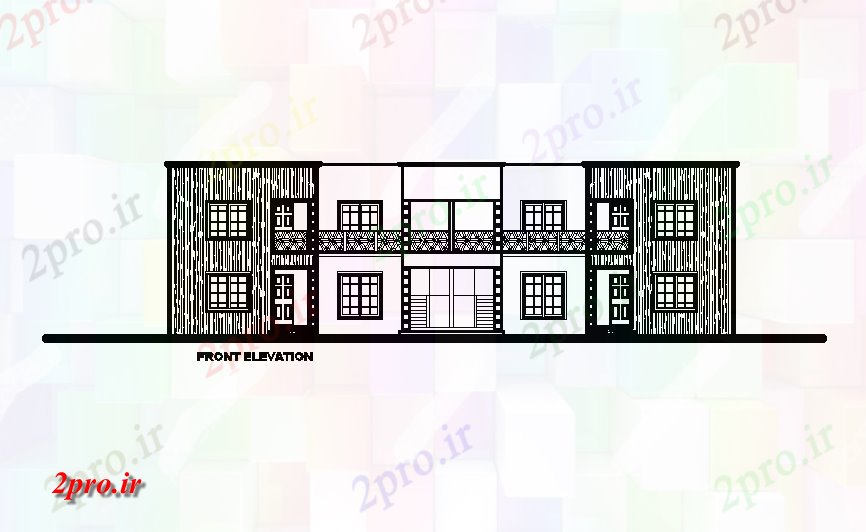 دانلود نقشه مسکونی  ، ویلایی ، آپارتمان  نمای جلو از 23x13m طرحی خانه دوقلو   (کد168809)