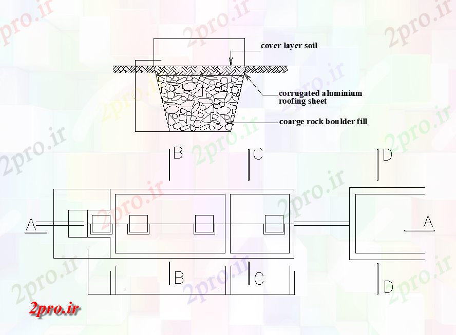 دانلود نقشه پلان مقطعی بخش و طرحی توالت مسکونی   (کد168811)