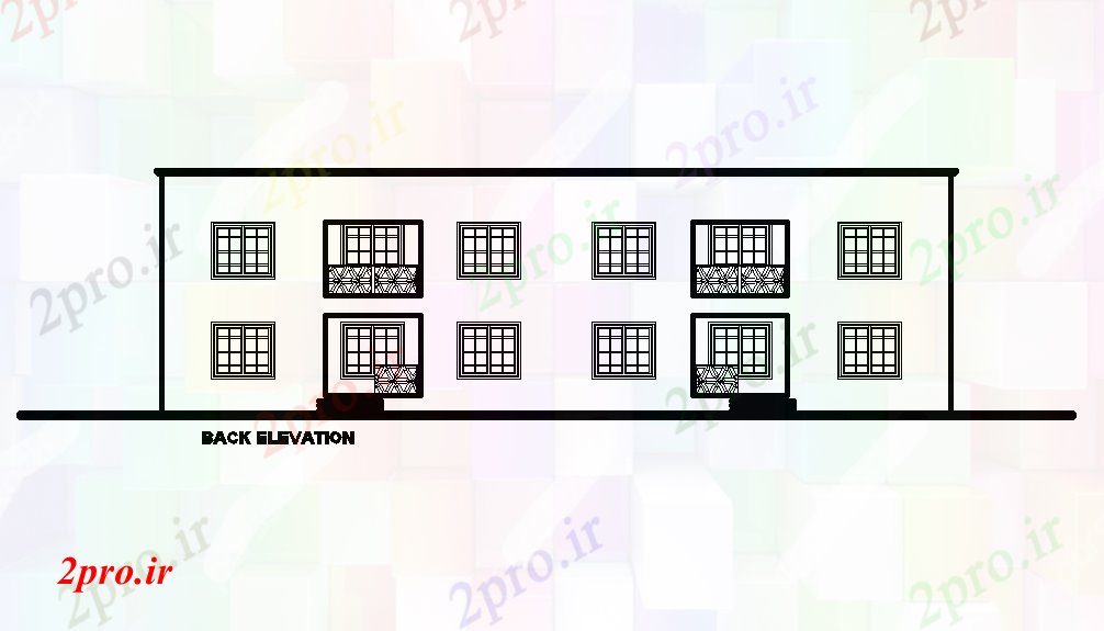دانلود نقشه مسکونی  ، ویلایی ، آپارتمان  نمای پشت 23x13m طرحی خانه دوقلو   (کد168812)