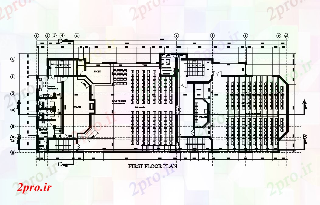 دانلود نقشه کلیسا - معبد - مکان مذهبی x18m اولین طرحی کلیسا طبقه   (کد168851)
