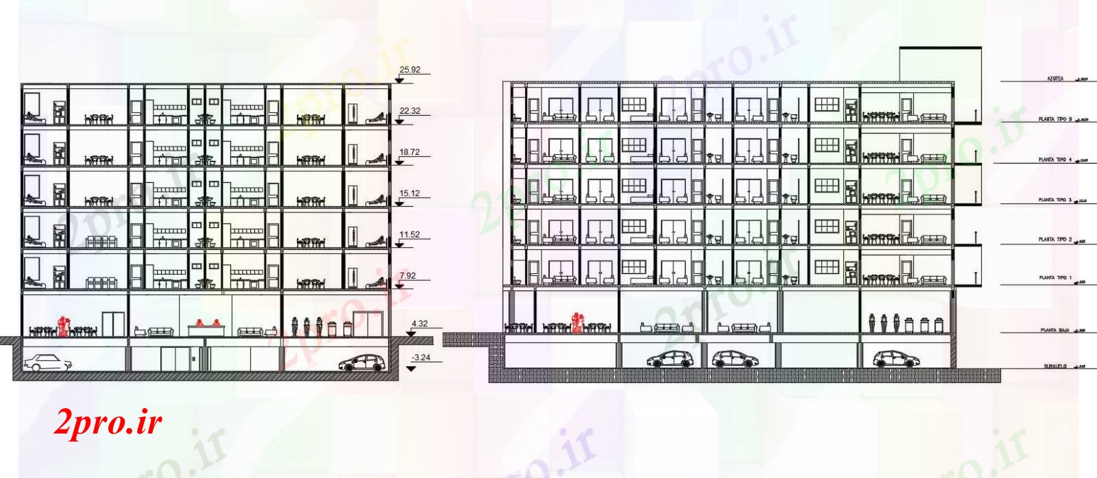 دانلود نقشه مسکونی  ، ویلایی ، آپارتمان  سطحی آپارتمان   ساختمان بخش نشیمن  (کد168878)