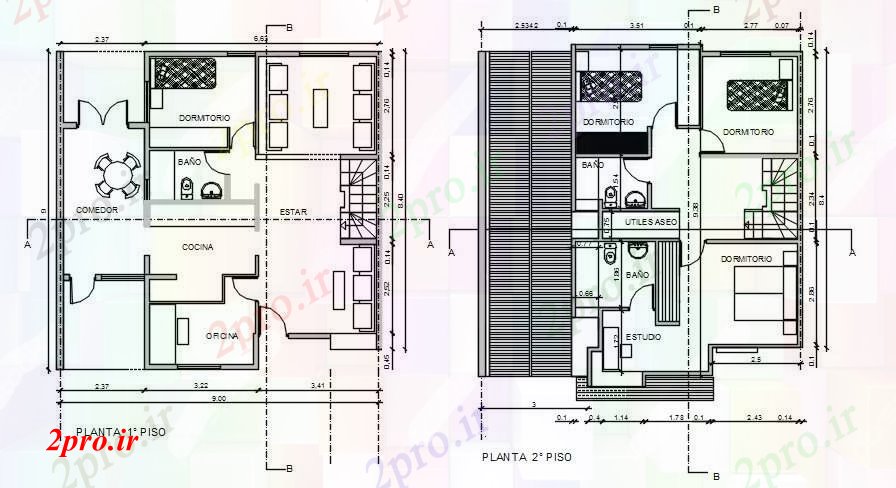 دانلود نقشه مسکونی  ، ویلایی ، آپارتمان  متر مربع خانه طبقه همکف و طبقه اول (کد168881)