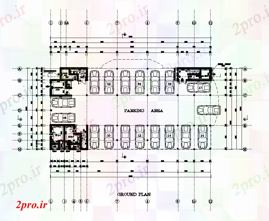 دانلود نقشه کلیسا - معبد - مکان مذهبی طرحی کلیسا طبقه 32x16m زمین   (کد168890)