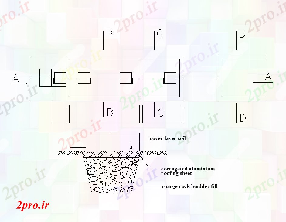 دانلود نقشه پلان مقطعی x20m طرحی خانه توالت  اتوکد  (کد168910)