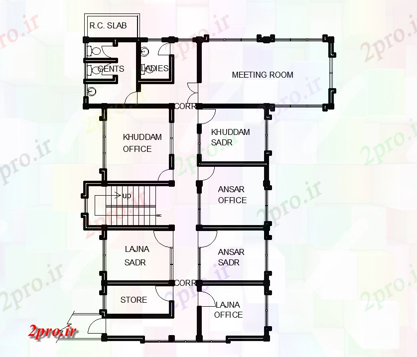 دانلود نقشه ساختمان اداری - تجاری - صنعتی دفتر کوچک طرحی ساختمان طبقه اول 10 در 18 متر (کد168929)