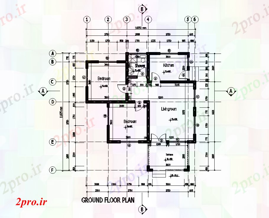 دانلود نقشه مسکونی  ، ویلایی ، آپارتمان  طرحی خانه 11x11m   (کد168946)