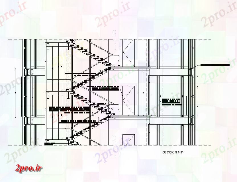 دانلود نقشه پلان مقطعی  بخش از ساختمان   (کد169005)