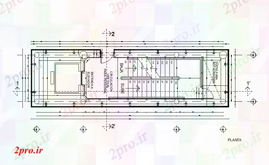 دانلود نقشه پلان مقطعی طرحی ساخت و ساز 12x4m   (کد169007)