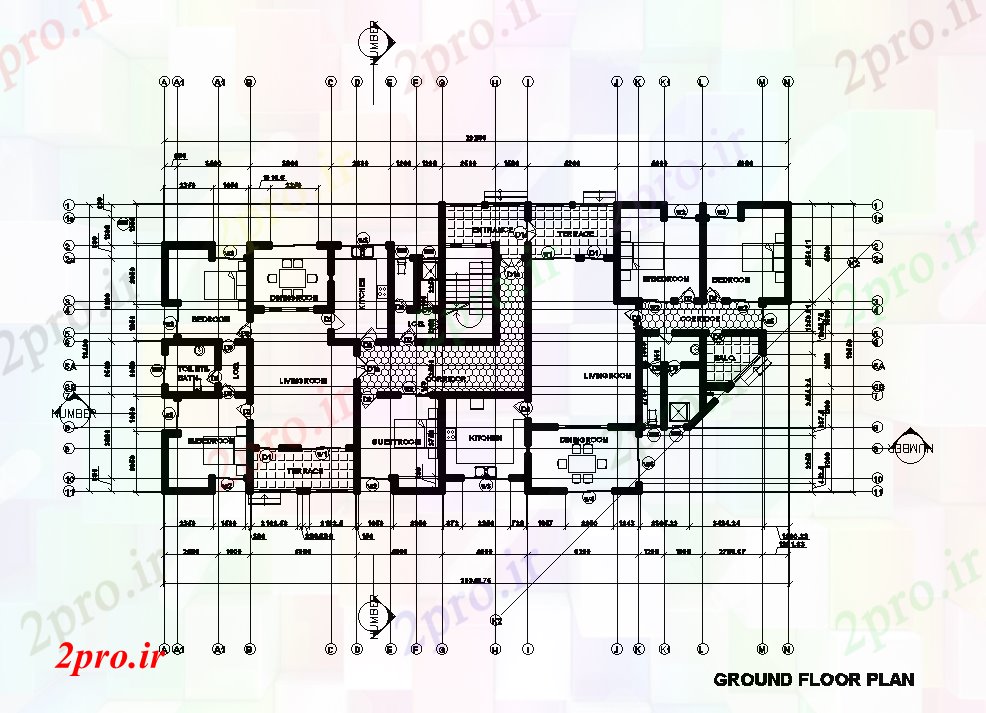 دانلود نقشه مسکونی  ، ویلایی ، آپارتمان  x14m زمین طرحی خانه طبقه   (کد169027)