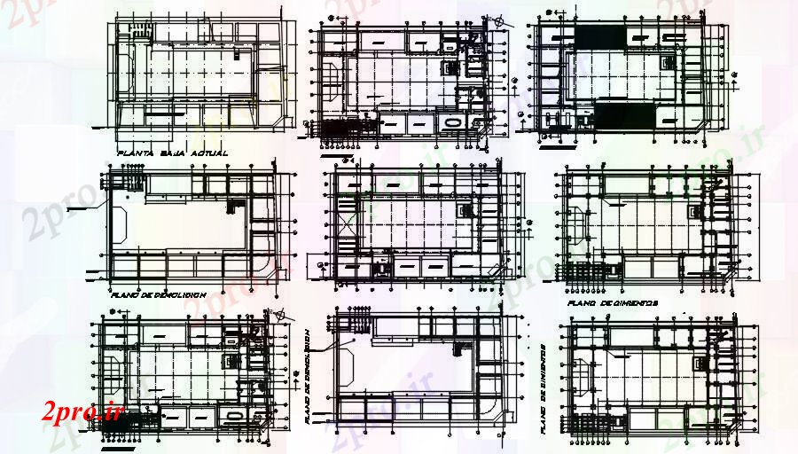دانلود نقشه ساختمان اداری - تجاری - صنعتی ساختمان 30X44 متر تجاری طرحی طبقه اتوکد 30 در 47 متر (کد169127)