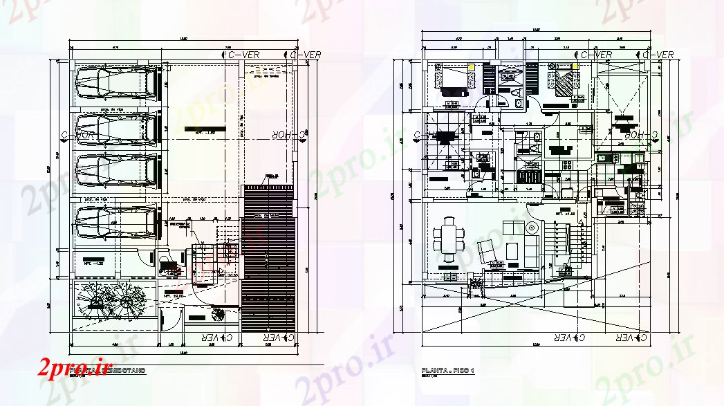 دانلود نقشه مسکونی  ، ویلایی ، آپارتمان  x12m طرحی خانه چند   (کد169134)