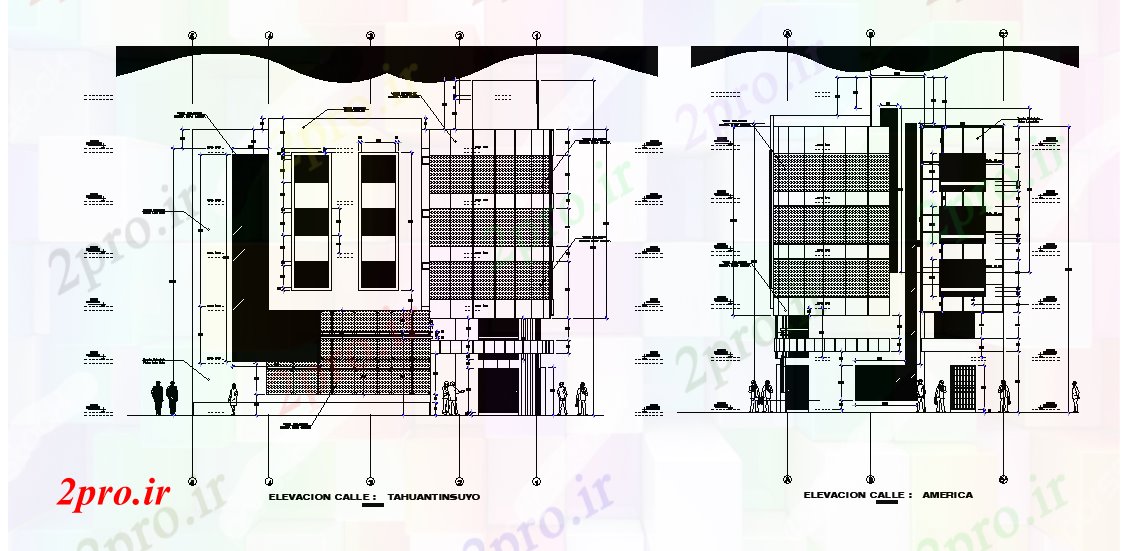 دانلود نقشه هتل - رستوران - اقامتگاه   نمای از هتل 15x18m طرحی تقدیر رستوران   (کد169152)