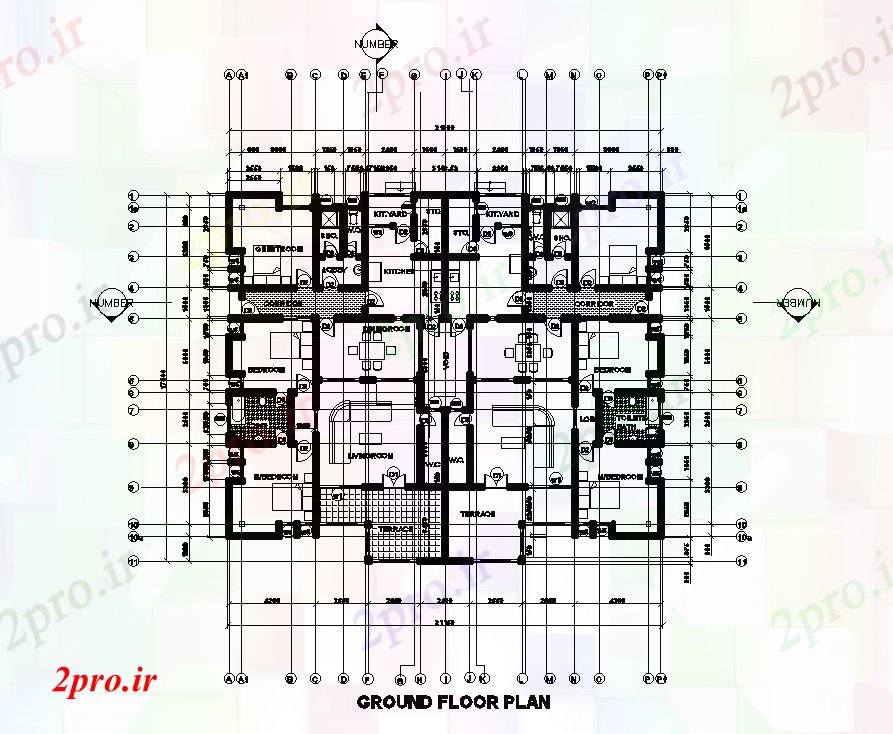 دانلود نقشه مسکونی  ، ویلایی ، آپارتمان  طرحی خانه 21x18       (کد169193)