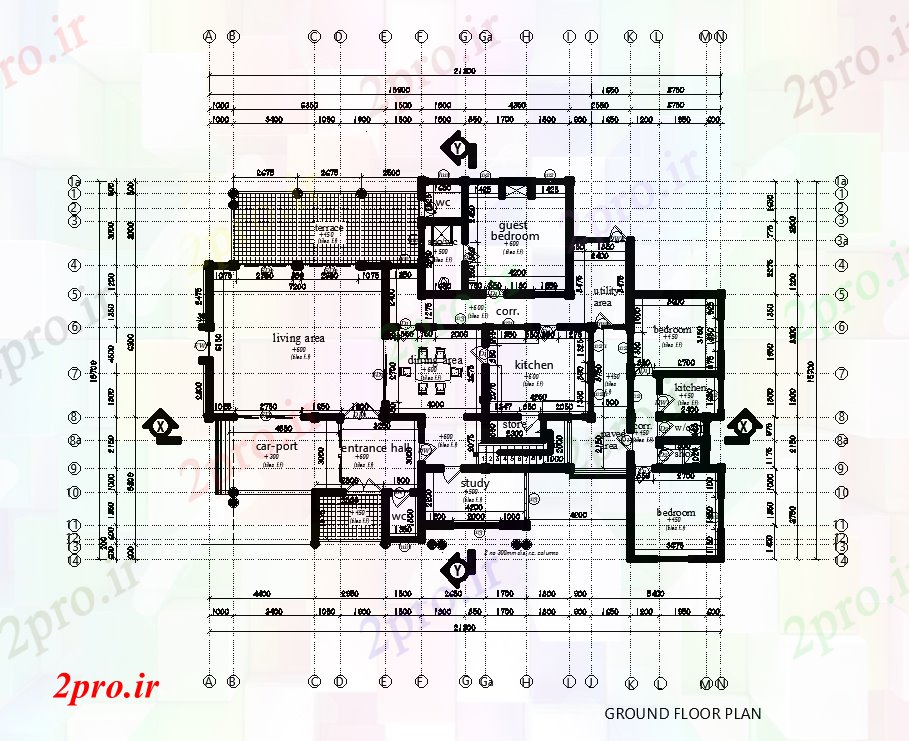 دانلود نقشه مسکونی  ، ویلایی ، آپارتمان  طرحی خانه 21x16m   (کد169226)