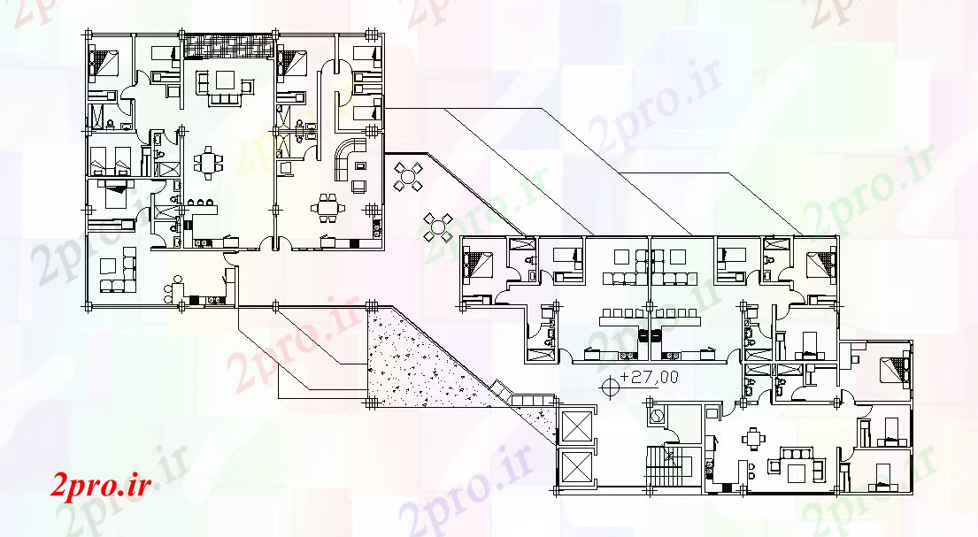 دانلود نقشه مسکونی  ، ویلایی ، آپارتمان  BHK، 2 BHK، 3 BHK و 4 BHK آپارتمان   طرحی خانه  (کد169254)