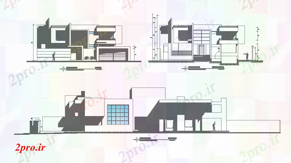دانلود نقشه خانه های کوچک ، نگهبانی ، سازمانی -  ساختمان خانه نمای  (کد169263)