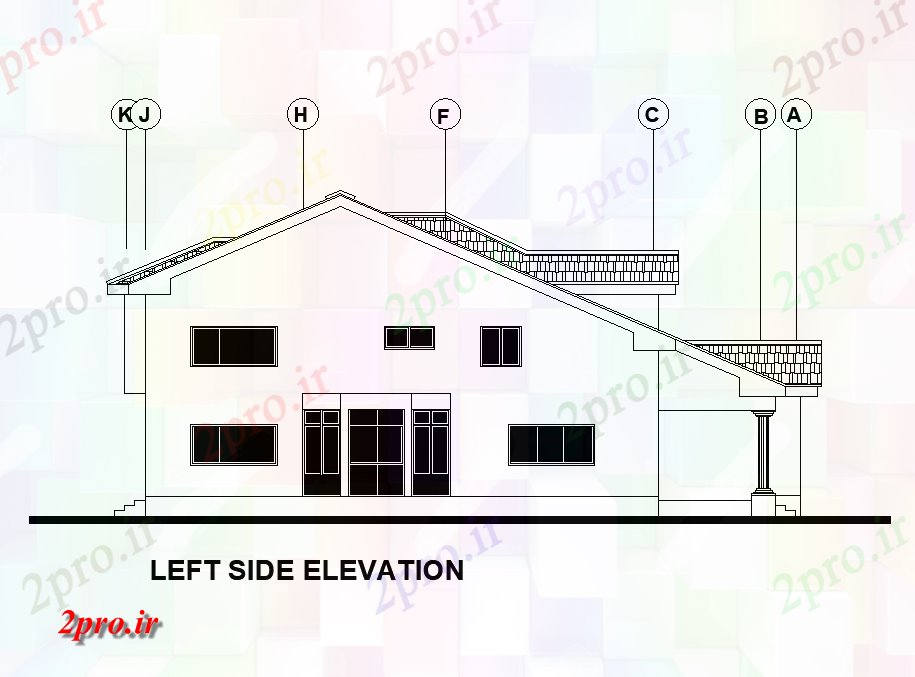 دانلود نقشه مسکونی  ، ویلایی ، آپارتمان  طرحی سقف طرحی خانه 54'x54، کف   (کد169304)
