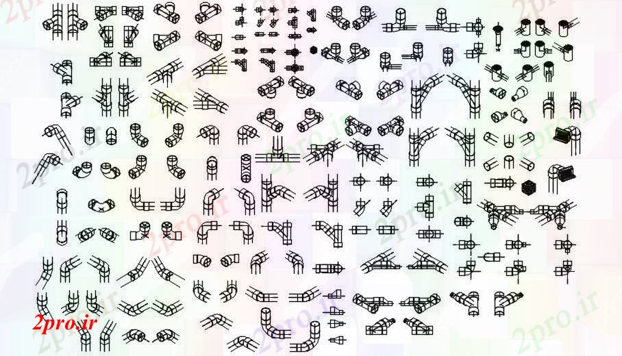 دانلود نقشه خانه های کوچک ، نگهبانی ، سازمانی - مفصل آرنج لوله  بلوک نشیمن  (کد169342)