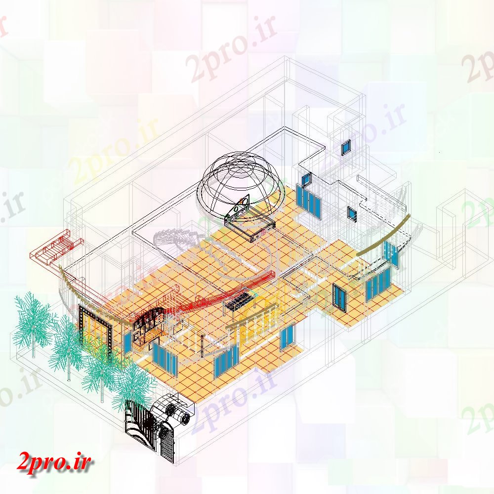 دانلود تری دی 2 طبقه خانه برنامه های طراحی 3D فایل¬های CAD در (کد20007)