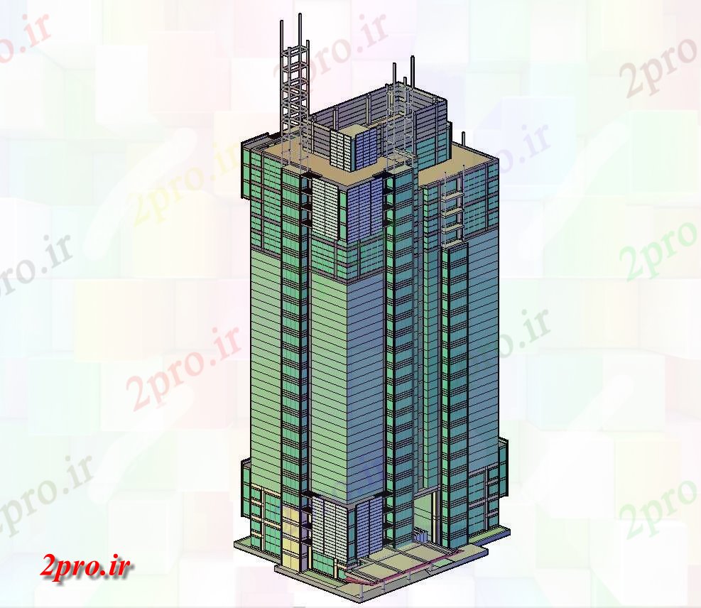 دانلود تری دی  D اتوکد ساختمان تجاری طراحی برج کد  (کد20210)